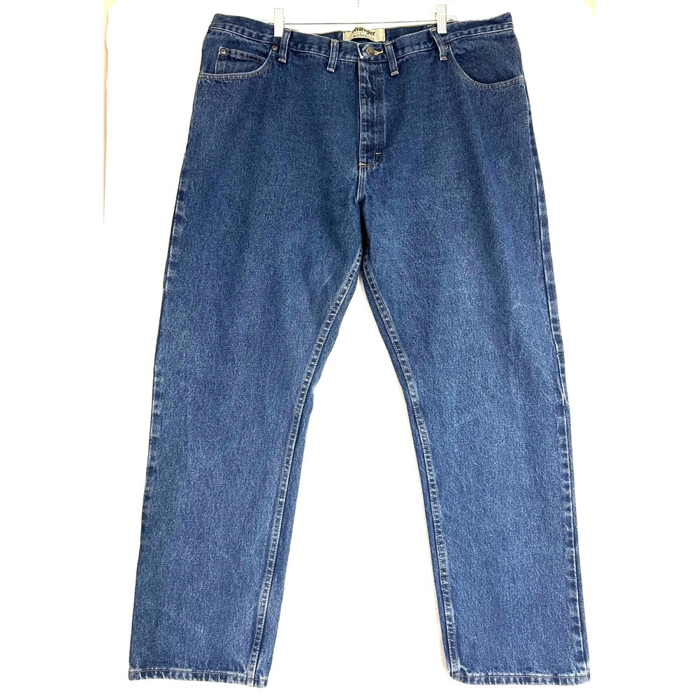 Wrangler Authentics Mens Regular Fit 5-Pocket Jeans Blue 44x32 ZM200SD